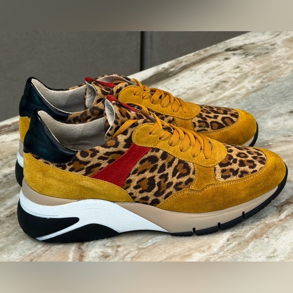 Women’s TAMARIS chunky platform Sneakers- Mustard comb. Size 41 - Picture 4 of 11